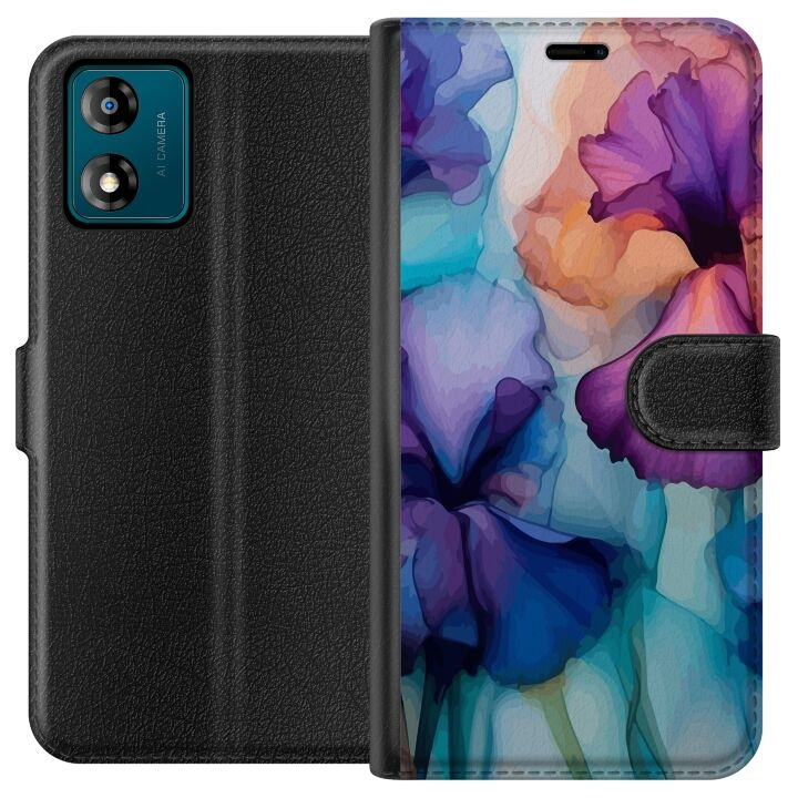 Tegnebogsetui til Motorola Moto E13 med Magiske blomster motiv i gruppen SMARTPHONES & TABLETS / Mobil Beskyttelse / Motorola hos TP E-commerce Nordic AB (A53966)