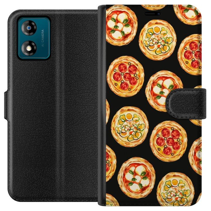 Tegnebogsetui til Motorola Moto E13 med Pizza motiv i gruppen SMARTPHONES & TABLETS / Mobil Beskyttelse / Motorola hos TP E-commerce Nordic AB (A53976)