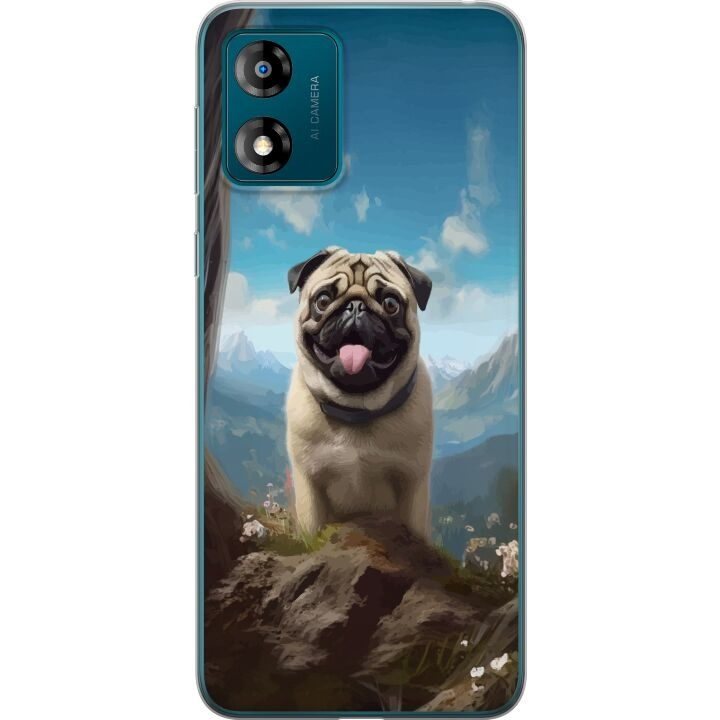 Mobilcover til Motorola Moto E13 med Glad Hund motiv i gruppen SMARTPHONES & TABLETS / Mobil Beskyttelse / Motorola hos TP E-commerce Nordic AB (A54008)