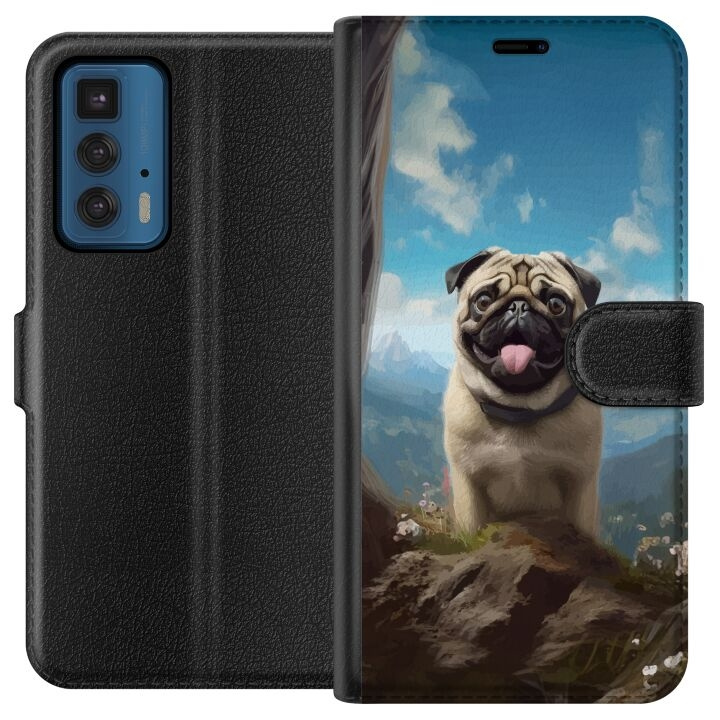 Tegnebogsetui til Motorola Edge 20 Pro med Glad Hund motiv i gruppen SMARTPHONES & TABLETS / Mobil Beskyttelse / Motorola hos TP E-commerce Nordic AB (A54062)