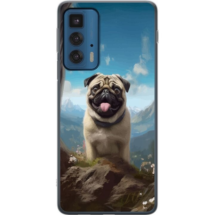 Mobilcover til Motorola Edge 20 Pro med Glad Hund motiv i gruppen SMARTPHONES & TABLETS / Mobil Beskyttelse / Motorola hos TP E-commerce Nordic AB (A54089)