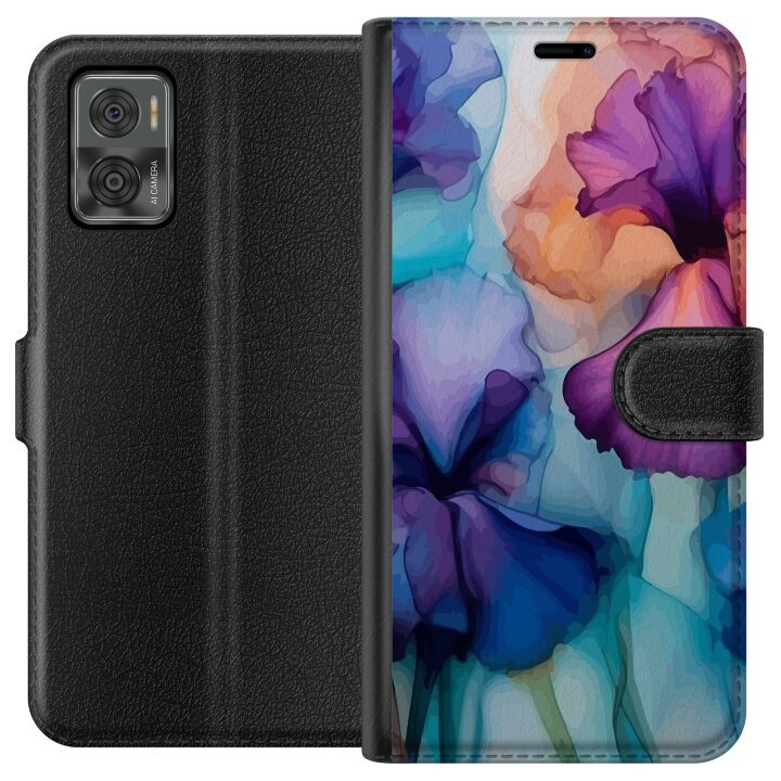 Tegnebogsetui til Motorola Moto E22i med Magiske blomster motiv i gruppen SMARTPHONES & TABLETS / Mobil Beskyttelse / Motorola hos TP E-commerce Nordic AB (A54128)