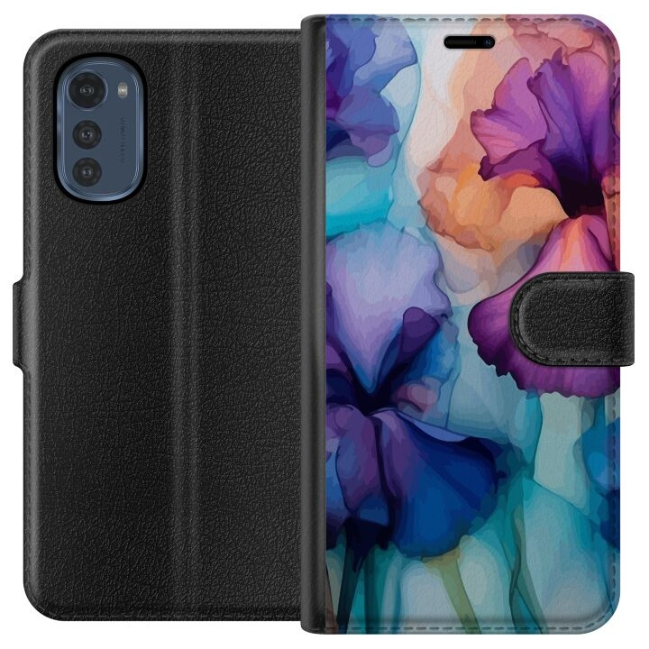 Tegnebogsetui til Motorola Moto E32s med Magiske blomster motiv i gruppen SMARTPHONES & TABLETS / Mobil Beskyttelse / Motorola hos TP E-commerce Nordic AB (A54236)