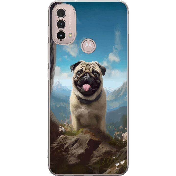 Mobilcover til Motorola Moto E40 med Glad Hund motiv i gruppen SMARTPHONES & TABLETS / Mobil Beskyttelse / Motorola hos TP E-commerce Nordic AB (A54305)