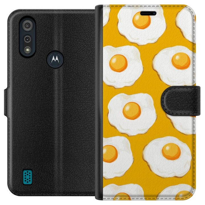 Tegnebogsetui til Motorola Moto E6i med Stegt æg motiv i gruppen SMARTPHONES & TABLETS / Mobil Beskyttelse / Motorola hos TP E-commerce Nordic AB (A54316)