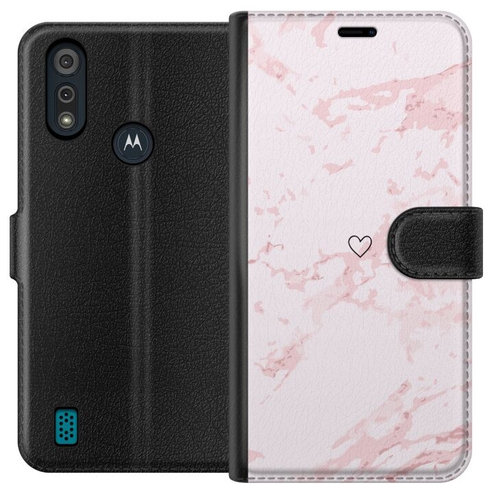 Tegnebogsetui til Motorola Moto E6i med Rosa Hjerte motiv i gruppen SMARTPHONES & TABLETS / Mobil Beskyttelse / Motorola hos TP E-commerce Nordic AB (A54337)