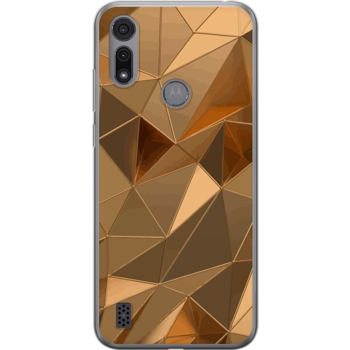 Mobilcover til Motorola Moto E6i med 3D Guld motiv i gruppen SMARTPHONES & TABLETS / Mobil Beskyttelse / Motorola hos TP E-commerce Nordic AB (A54365)