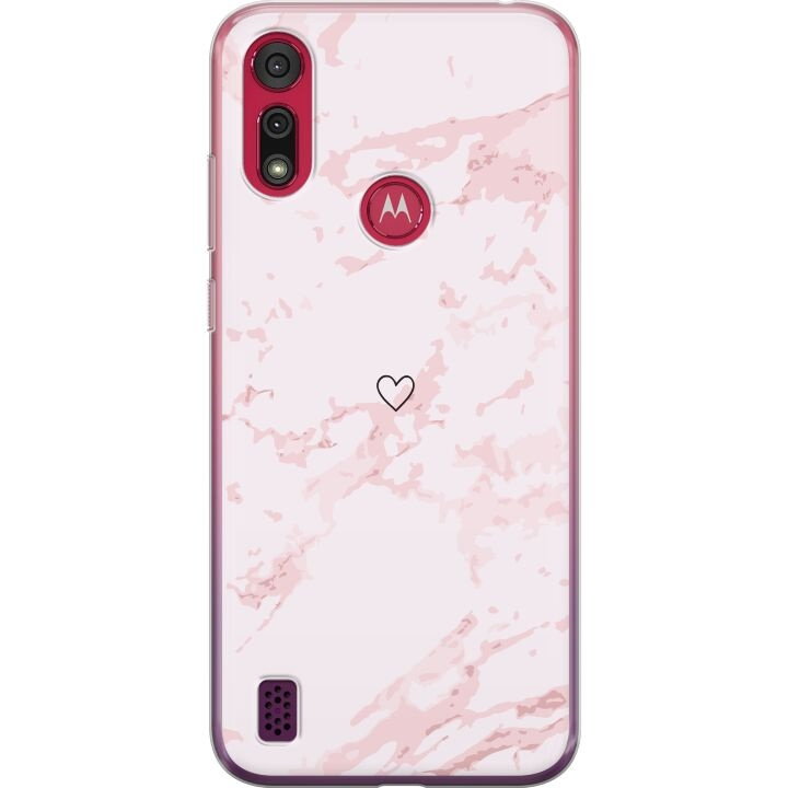 Mobilcover til Motorola Moto E6s (2020) med Rosa Hjerte motiv i gruppen SMARTPHONES & TABLETS / Mobil Beskyttelse / Motorola hos TP E-commerce Nordic AB (A54391)