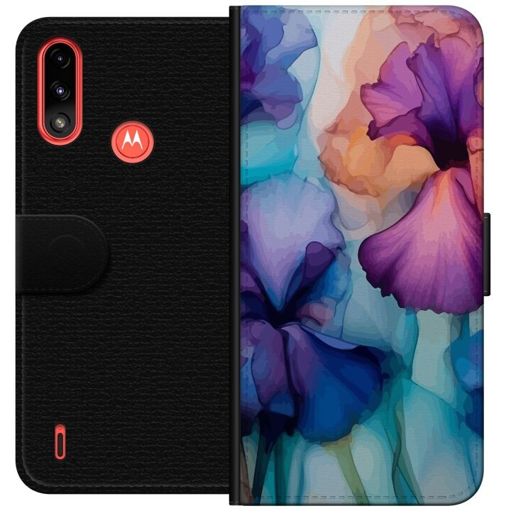 Tegnebogsetui til Motorola Moto E7 Power med Magiske blomster motiv i gruppen SMARTPHONES & TABLETS / Mobil Beskyttelse / Motorola hos TP E-commerce Nordic AB (A54425)