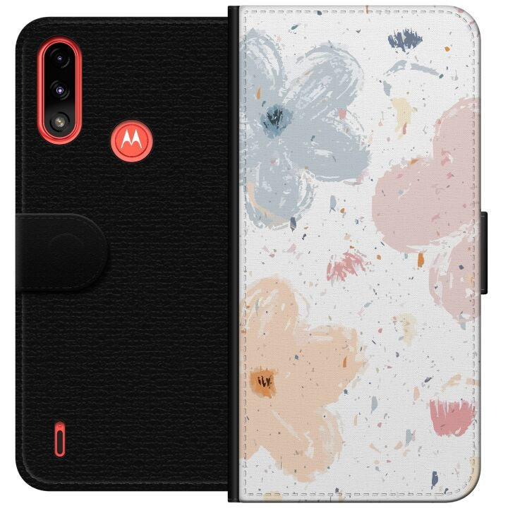 Tegnebogsetui til Motorola Moto E7 Power med Blomster motiv i gruppen SMARTPHONES & TABLETS / Mobil Beskyttelse / Motorola hos TP E-commerce Nordic AB (A54434)