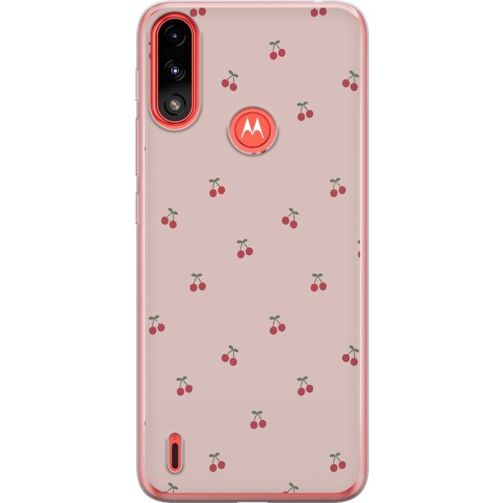 Mobilcover til Motorola Moto E7 Power med Kirsebær motiv i gruppen SMARTPHONES & TABLETS / Mobil Beskyttelse / Motorola hos TP E-commerce Nordic AB (A54456)