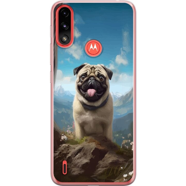 Mobilcover til Motorola Moto E7 Power med Glad Hund motiv i gruppen SMARTPHONES & TABLETS / Mobil Beskyttelse / Motorola hos TP E-commerce Nordic AB (A54467)