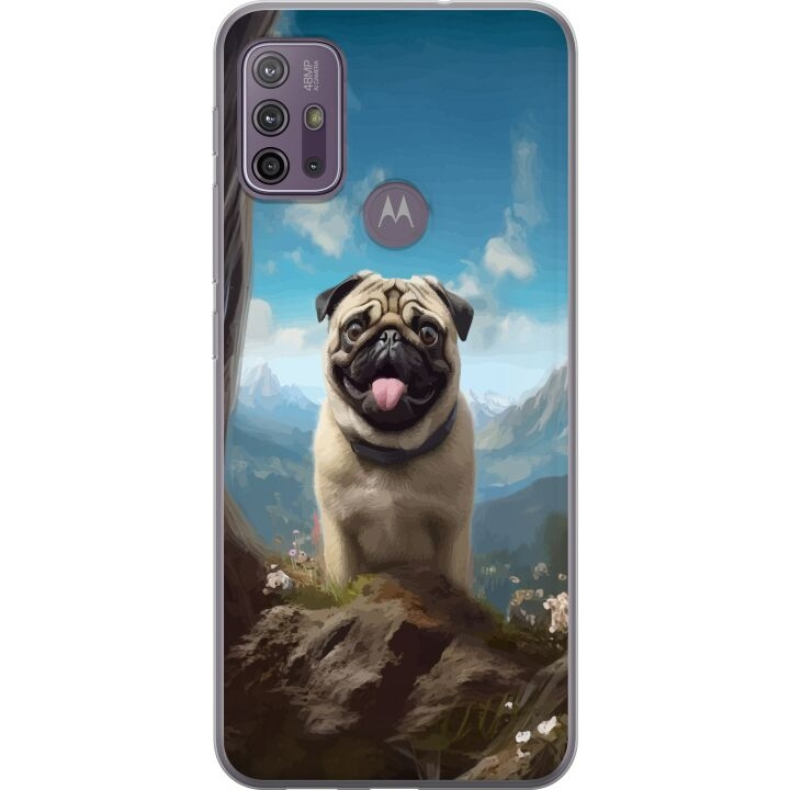 Mobilcover til Motorola Moto G10 med Glad Hund motiv i gruppen SMARTPHONES & TABLETS / Mobil Beskyttelse / Motorola hos TP E-commerce Nordic AB (A54602)