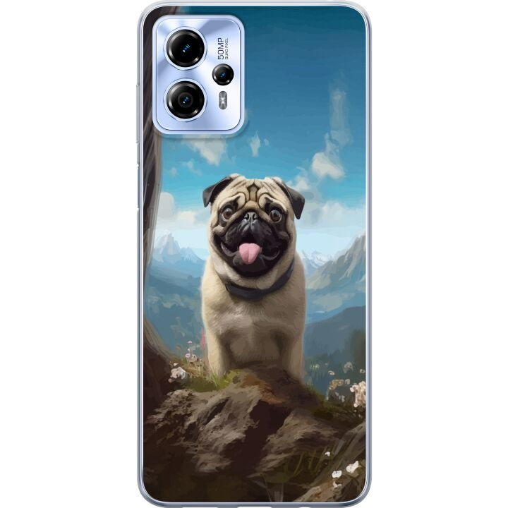 Mobilcover til Motorola Moto G13 med Glad Hund motiv i gruppen SMARTPHONES & TABLETS / Mobil Beskyttelse / Motorola hos TP E-commerce Nordic AB (A54683)