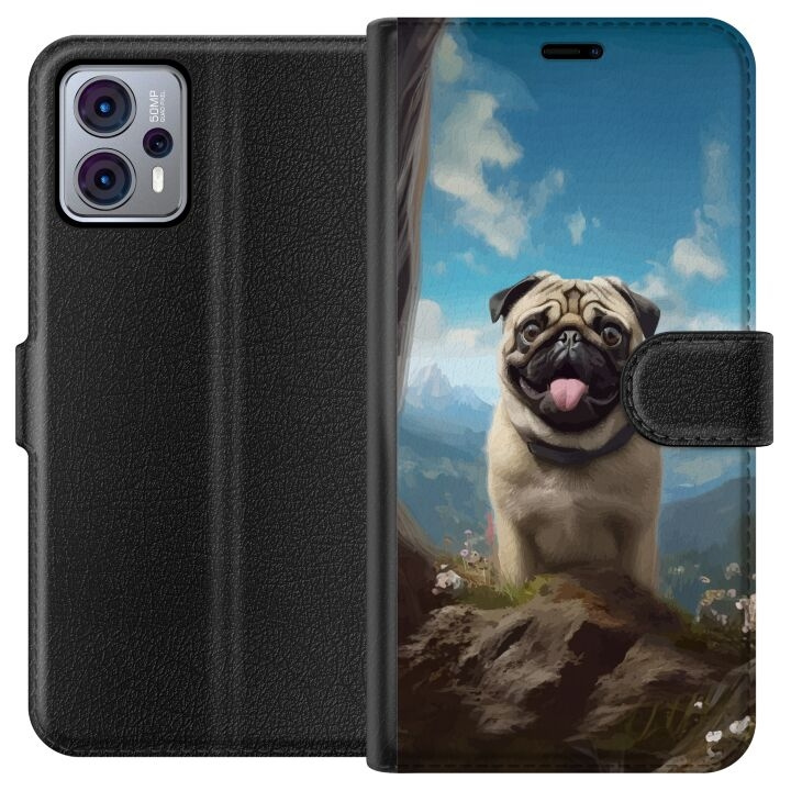 Tegnebogsetui til Motorola Moto G23 med Glad Hund motiv i gruppen SMARTPHONES & TABLETS / Mobil Beskyttelse / Motorola hos TP E-commerce Nordic AB (A54791)