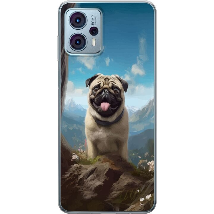 Mobilcover til Motorola Moto G23 med Glad Hund motiv i gruppen SMARTPHONES & TABLETS / Mobil Beskyttelse / Motorola hos TP E-commerce Nordic AB (A54818)