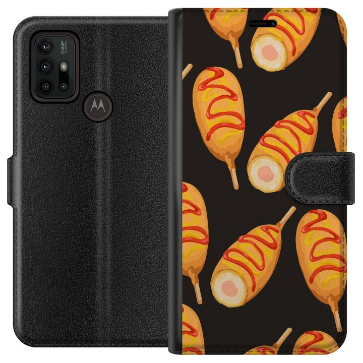 Tegnebogsetui til Motorola Moto G30 med Kyllingedrumstick motiv i gruppen SMARTPHONES & TABLETS / Mobil Beskyttelse / Motorola hos TP E-commerce Nordic AB (A54836)