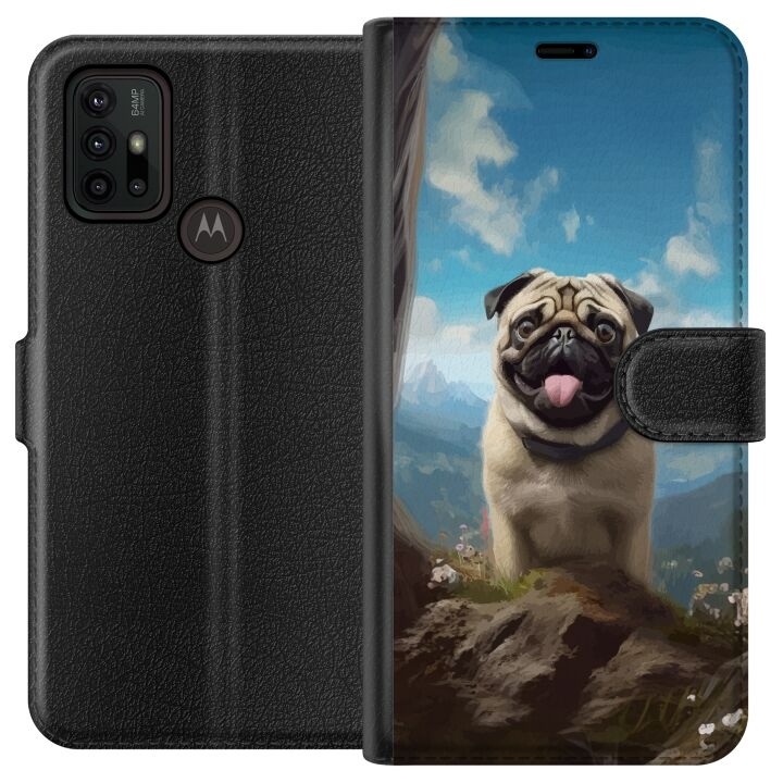 Tegnebogsetui til Motorola Moto G30 med Glad Hund motiv i gruppen SMARTPHONES & TABLETS / Mobil Beskyttelse / Motorola hos TP E-commerce Nordic AB (A54845)