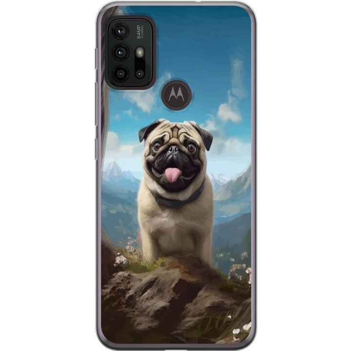 Mobilcover til Motorola Moto G30 med Glad Hund motiv i gruppen SMARTPHONES & TABLETS / Mobil Beskyttelse / Motorola hos TP E-commerce Nordic AB (A54872)