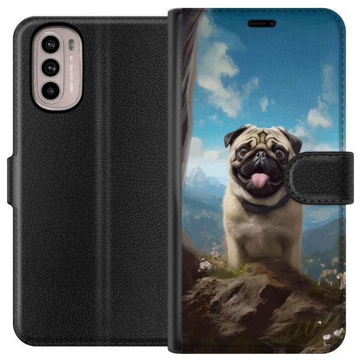 Tegnebogsetui til Motorola Moto G31 med Glad Hund motiv i gruppen SMARTPHONES & TABLETS / Mobil Beskyttelse / Motorola hos TP E-commerce Nordic AB (A54899)