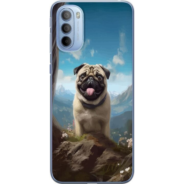 Mobilcover til Motorola Moto G31 med Glad Hund motiv i gruppen SMARTPHONES & TABLETS / Mobil Beskyttelse / Motorola hos TP E-commerce Nordic AB (A54926)