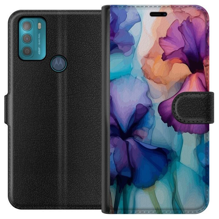 Tegnebogsetui til Motorola Moto G50 med Magiske blomster motiv i gruppen SMARTPHONES & TABLETS / Mobil Beskyttelse / Motorola hos TP E-commerce Nordic AB (A55019)