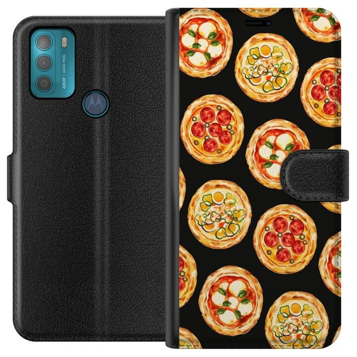 Tegnebogsetui til Motorola Moto G50 med Pizza motiv i gruppen SMARTPHONES & TABLETS / Mobil Beskyttelse / Motorola hos TP E-commerce Nordic AB (A55029)