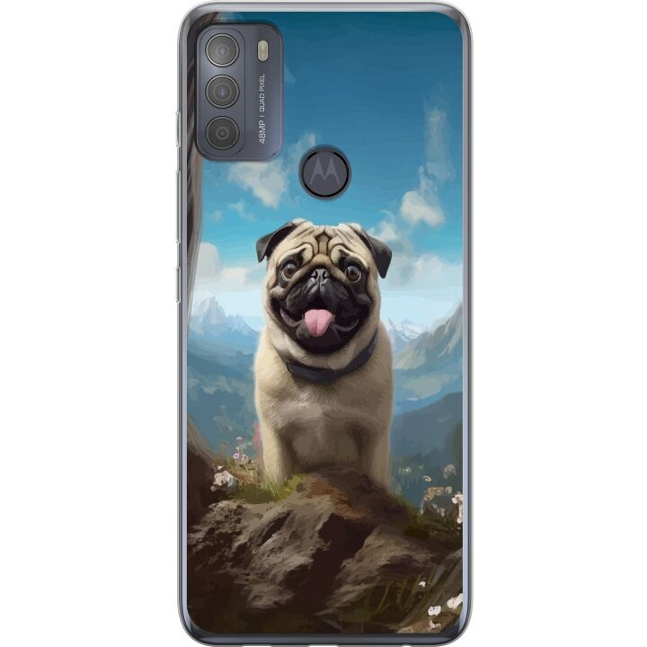 Mobilcover til Motorola Moto G50 med Glad Hund motiv i gruppen SMARTPHONES & TABLETS / Mobil Beskyttelse / Motorola hos TP E-commerce Nordic AB (A55061)