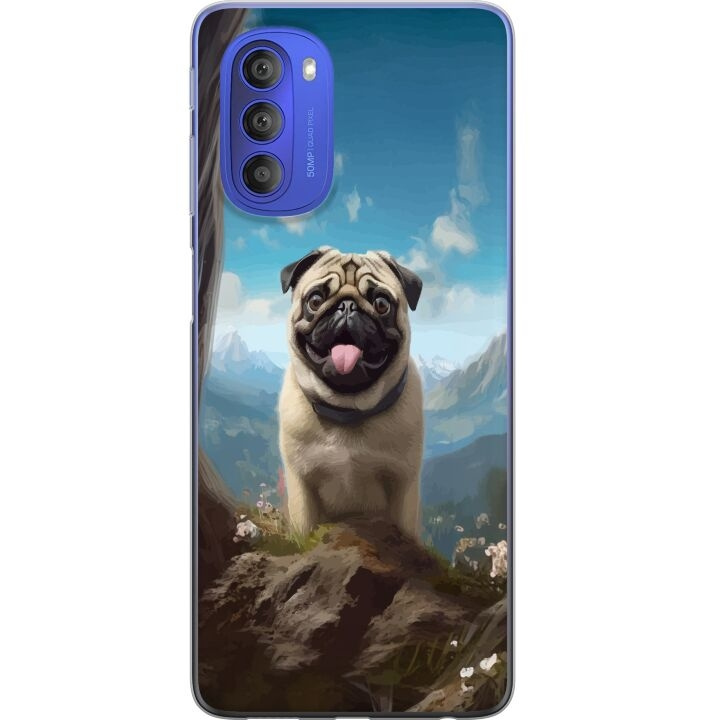 Mobilcover til Motorola Moto G51 5G med Glad Hund motiv i gruppen SMARTPHONES & TABLETS / Mobil Beskyttelse / Motorola hos TP E-commerce Nordic AB (A55088)