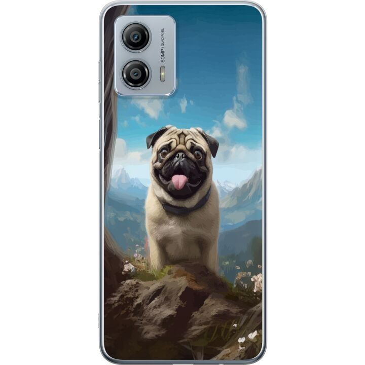 Mobilcover til Motorola Moto G53 med Glad Hund motiv i gruppen SMARTPHONES & TABLETS / Mobil Beskyttelse / Motorola hos TP E-commerce Nordic AB (A55142)