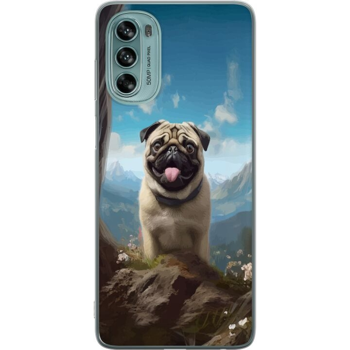 Mobilcover til Motorola Moto G62 5G med Glad Hund motiv i gruppen SMARTPHONES & TABLETS / Mobil Beskyttelse / Motorola hos TP E-commerce Nordic AB (A55250)