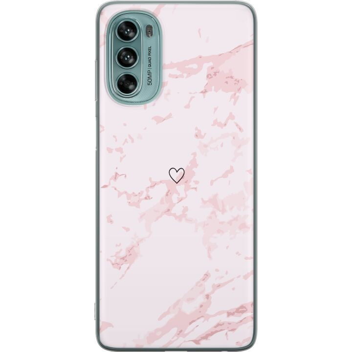 Mobilcover til Motorola Moto G62 5G med Rosa Hjerte motiv i gruppen SMARTPHONES & TABLETS / Mobil Beskyttelse / Motorola hos TP E-commerce Nordic AB (A55255)