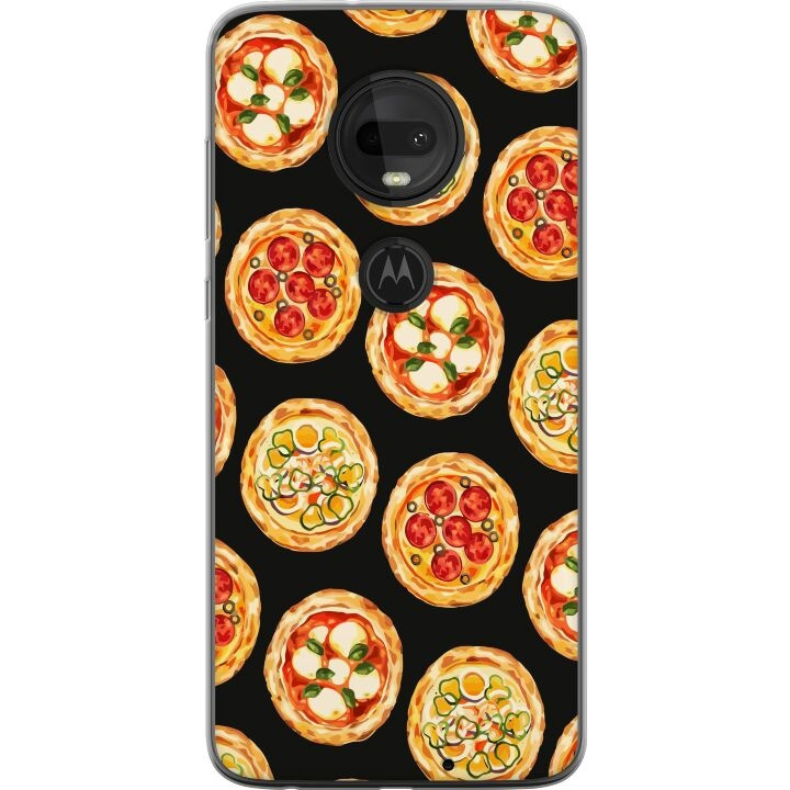 Mobilcover til Motorola Moto G7 med Pizza motiv i gruppen SMARTPHONES & TABLETS / Mobil Beskyttelse / Motorola hos TP E-commerce Nordic AB (A55272)