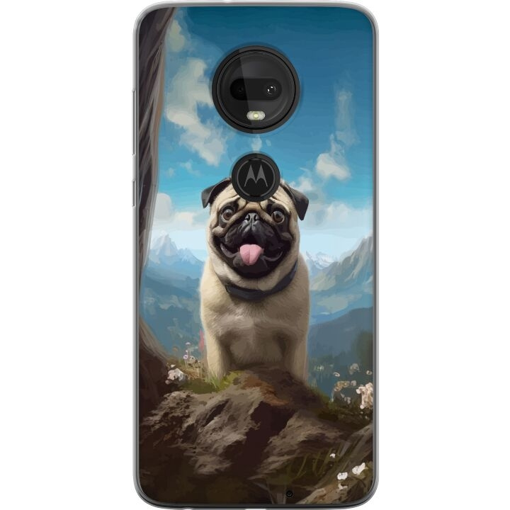 Mobilcover til Motorola Moto G7 med Glad Hund motiv i gruppen SMARTPHONES & TABLETS / Mobil Beskyttelse / Motorola hos TP E-commerce Nordic AB (A55277)