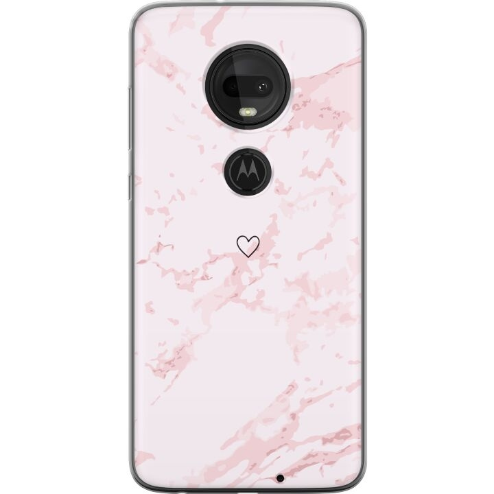 Mobilcover til Motorola Moto G7 med Rosa Hjerte motiv i gruppen SMARTPHONES & TABLETS / Mobil Beskyttelse / Motorola hos TP E-commerce Nordic AB (A55282)