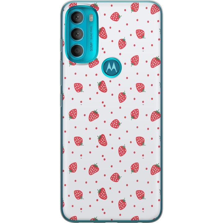 Mobilcover til Motorola Moto G71 5G med Jordbær motiv i gruppen SMARTPHONES & TABLETS / Mobil Beskyttelse / Motorola hos TP E-commerce Nordic AB (A55303)