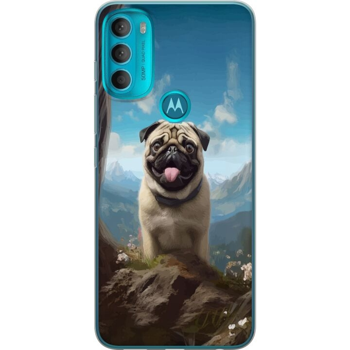 Mobilcover til Motorola Moto G71 5G med Glad Hund motiv i gruppen SMARTPHONES & TABLETS / Mobil Beskyttelse / Motorola hos TP E-commerce Nordic AB (A55304)