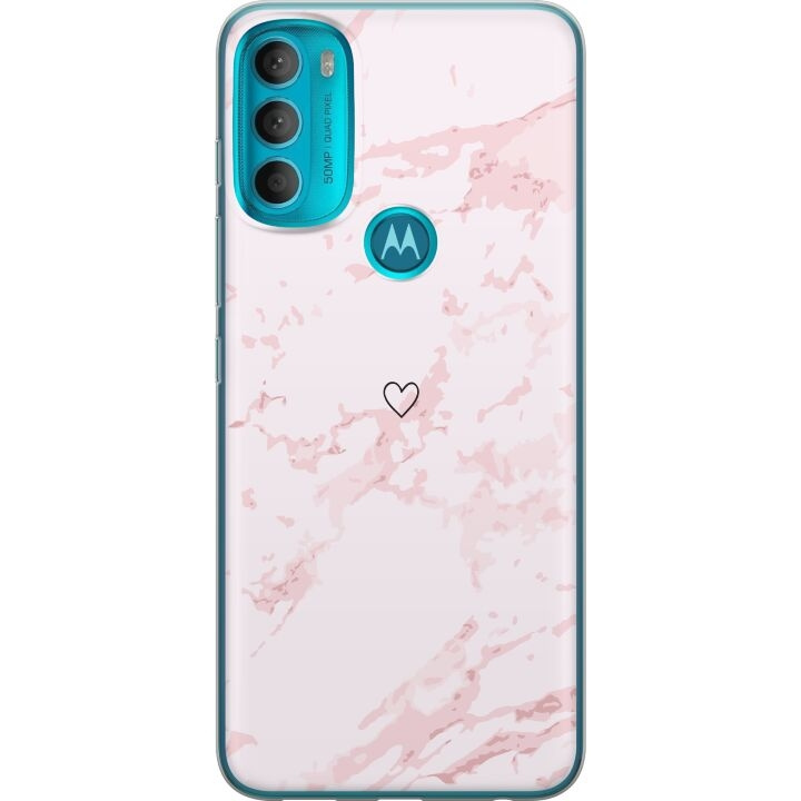 Mobilcover til Motorola Moto G71 5G med Rosa Hjerte motiv i gruppen SMARTPHONES & TABLETS / Mobil Beskyttelse / Motorola hos TP E-commerce Nordic AB (A55309)