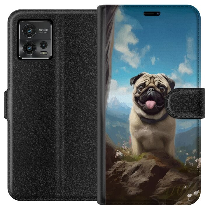 Tegnebogsetui til Motorola Moto G72 med Glad Hund motiv i gruppen SMARTPHONES & TABLETS / Mobil Beskyttelse / Motorola hos TP E-commerce Nordic AB (A55331)