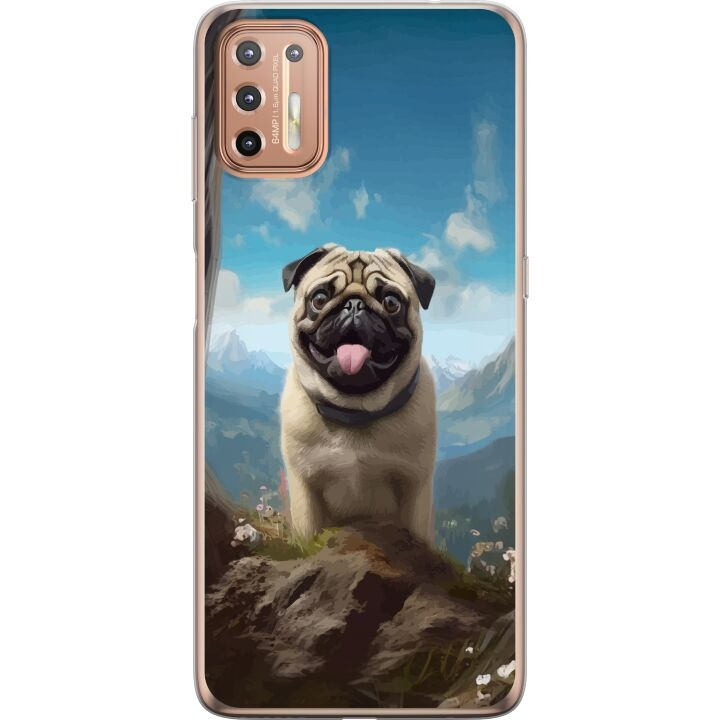 Mobilcover til Motorola Moto G9 Plus med Glad Hund motiv i gruppen SMARTPHONES & TABLETS / Mobil Beskyttelse / Motorola hos TP E-commerce Nordic AB (A55547)