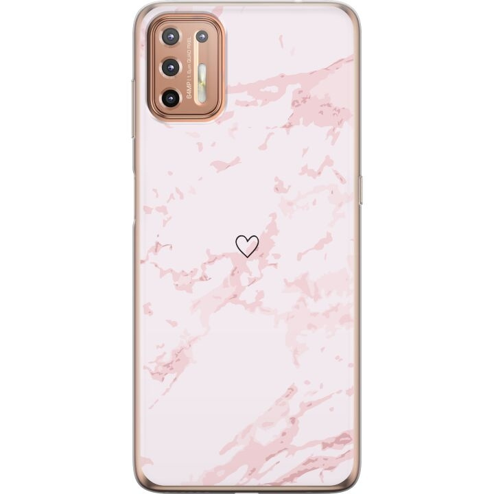 Mobilcover til Motorola Moto G9 Plus med Rosa Hjerte motiv i gruppen SMARTPHONES & TABLETS / Mobil Beskyttelse / Motorola hos TP E-commerce Nordic AB (A55552)