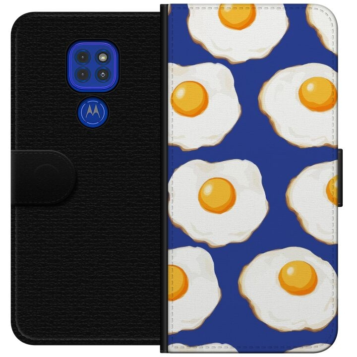 Tegnebogsetui til Motorola Moto G9 Play med Stegte æg motiv i gruppen SMARTPHONES & TABLETS / Mobil Beskyttelse / Motorola hos TP E-commerce Nordic AB (A55589)