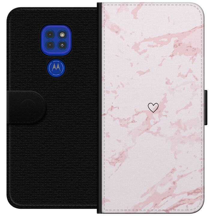 Tegnebogsetui til Motorola Moto G9 Play med Rosa Hjerte motiv i gruppen SMARTPHONES & TABLETS / Mobil Beskyttelse / Motorola hos TP E-commerce Nordic AB (A55606)