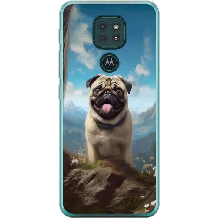 Mobilcover til Motorola Moto G9 Play med Glad Hund motiv i gruppen SMARTPHONES & TABLETS / Mobil Beskyttelse / Motorola hos TP E-commerce Nordic AB (A55628)