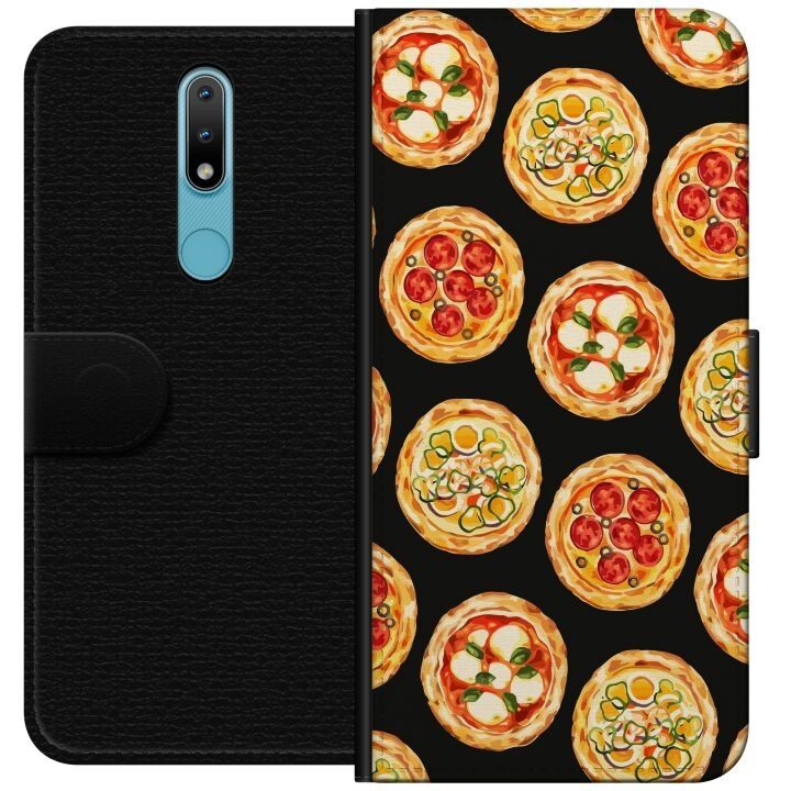 Tegnebogsetui til Nokia 2.4 med Pizza motiv i gruppen SMARTPHONES & TABLETS / Mobil Beskyttelse / Nokia/Microsoft hos TP E-commerce Nordic AB (A55677)