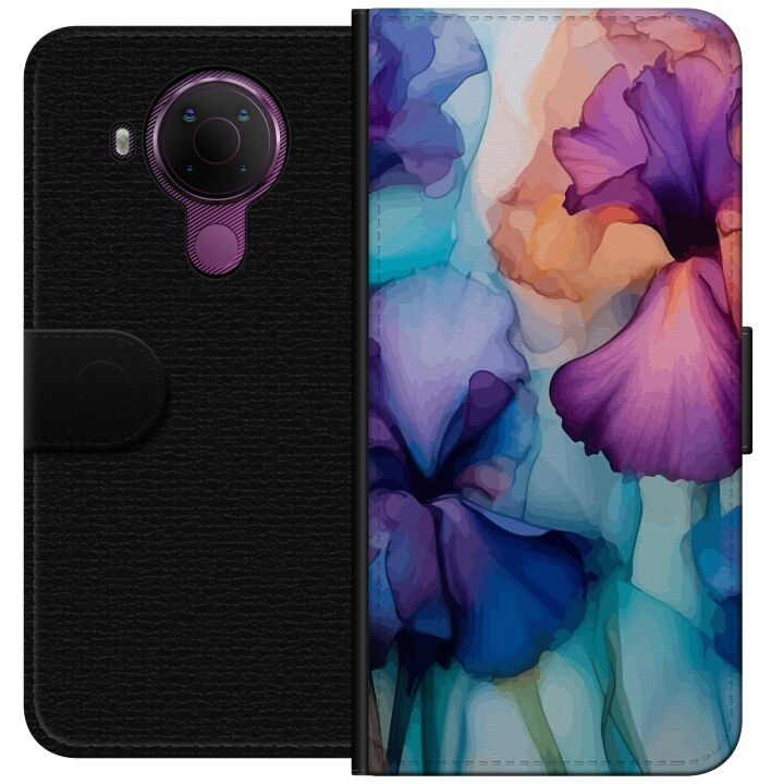 Tegnebogsetui til Nokia 5.4 med Magiske blomster motiv i gruppen SMARTPHONES & TABLETS / Mobil Beskyttelse / Nokia/Microsoft hos TP E-commerce Nordic AB (A55748)