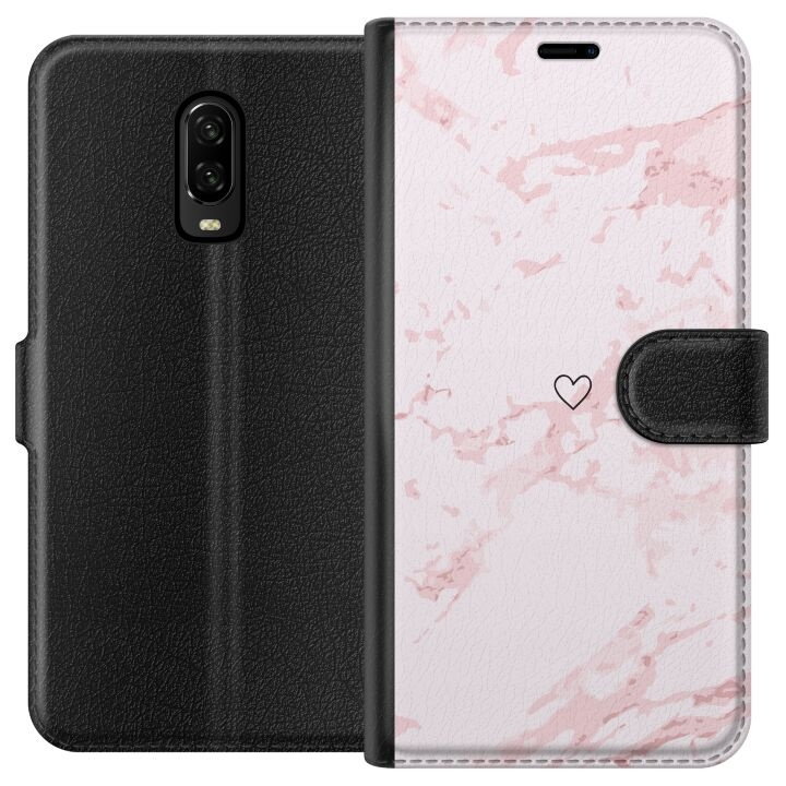 Tegnebogsetui til OnePlus 6T med Rosa Hjerte motiv i gruppen SMARTPHONES & TABLETS / Mobil Beskyttelse / OnePlus hos TP E-commerce Nordic AB (A56551)