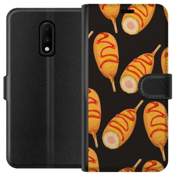 Tegnebogsetui til OnePlus 7 med Kyllingedrumstick motiv i gruppen SMARTPHONES & TABLETS / Mobil Beskyttelse / OnePlus hos TP E-commerce Nordic AB (A56591)