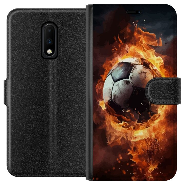 Tegnebogsetui til OnePlus 7 med Fodbold motiv i gruppen SMARTPHONES & TABLETS / Mobil Beskyttelse / OnePlus hos TP E-commerce Nordic AB (A56603)