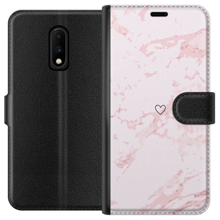 Tegnebogsetui til OnePlus 7 med Rosa Hjerte motiv i gruppen SMARTPHONES & TABLETS / Mobil Beskyttelse / OnePlus hos TP E-commerce Nordic AB (A56605)